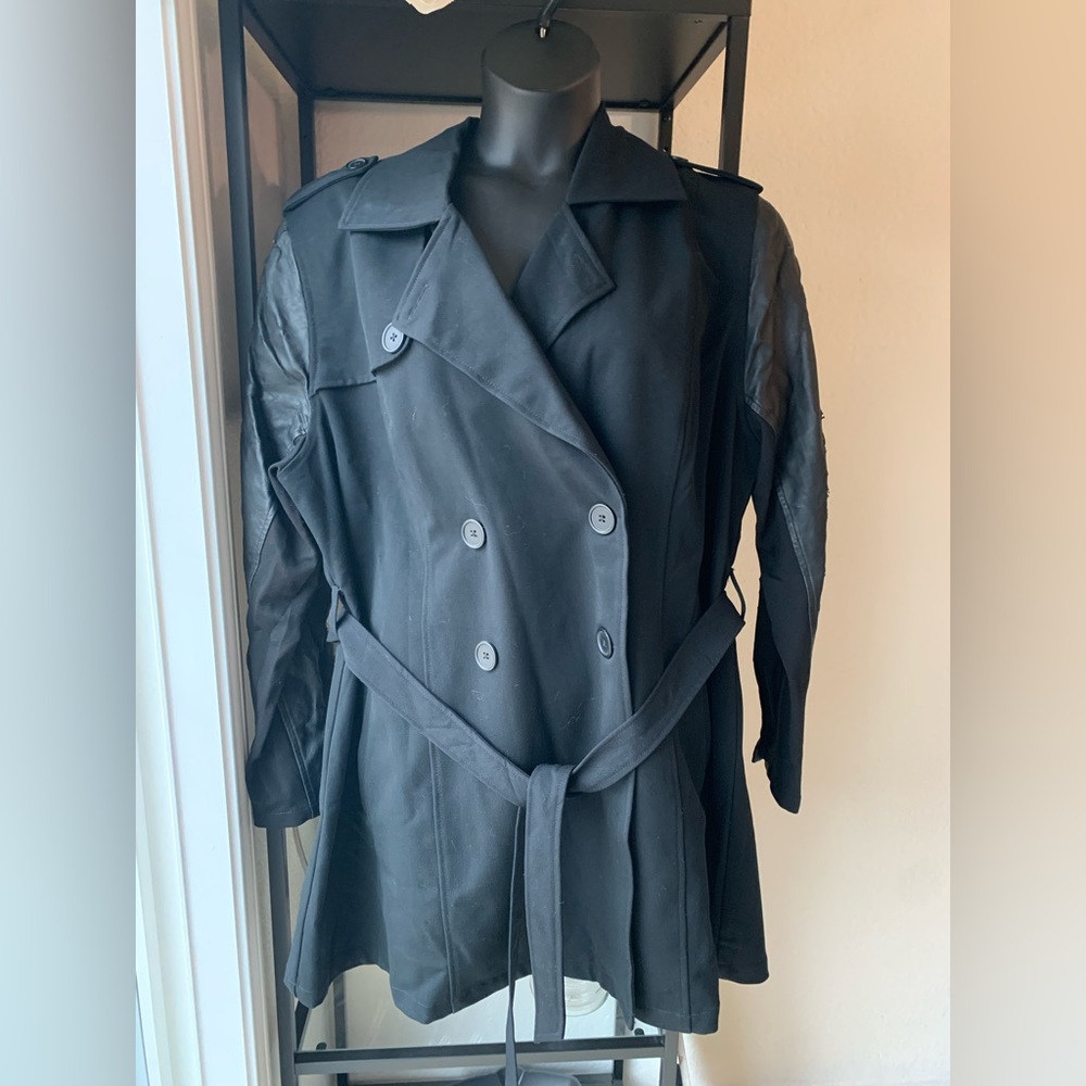 Torrid Black Double-Breasted Trench Coat Belted Chic Stylish